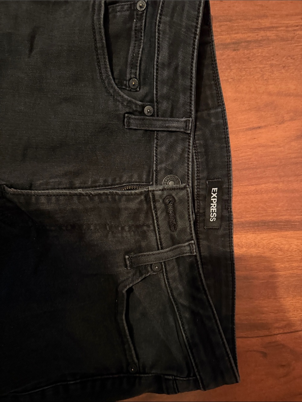 Express Men's Slim Black Jeans - Clean Five-Pocket Style